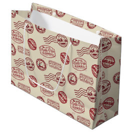 Santa Claus Airmail Holiday ラージペーパーバッグ