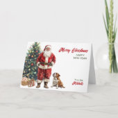 Santa Claus and Bulldog Christmas シーズンカード (正面)