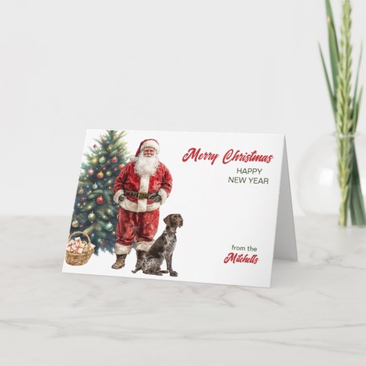 Santa Claus and German Shorthaired Pointer シーズンカード (正面)