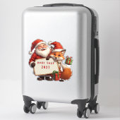 Santa Claus And Happy Fox シール (スーツケース)