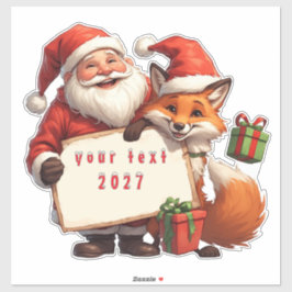 Santa Claus And Happy Fox シール