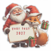 Santa Claus And Happy Fox シール (正面)