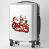 Santa Claus And Happy Reindeer シール (スーツケース)
