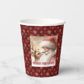 Santa Claus and Red Nose Rudolph Holiday Cups 紙コップ (裏面)