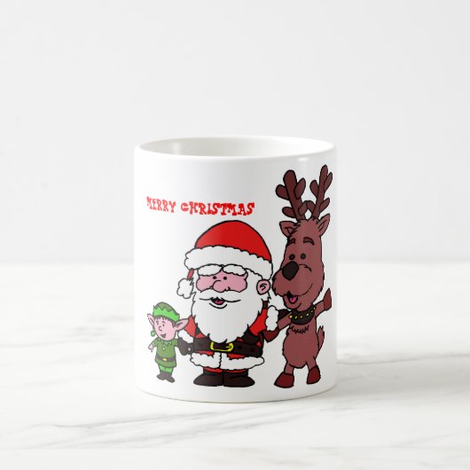 Santa Claus and Reindeer コーヒーマグカップ (中央)