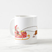 Santa Claus and Reindeer Christmas Mug コーヒーマグカップ (正面左)