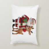 Santa Claus and Rudolph Cartoon アクセントクッション (裏面(縦))