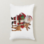 Santa Claus and Rudolph Cartoon アクセントクッション (正面(垂直))