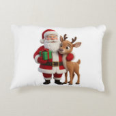Santa Claus and Rudolph Cartoon アクセントクッション (裏面)