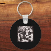 Santa Claus And Sasquatch Bigfoot Funny Joyful Sno キーホルダー (正面)