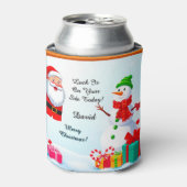 Santa Claus and Snowman Celebrate Christmas 缶クーラー (缶正面)