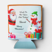 Santa Claus and Snowman Celebrate Christmas 缶クーラー (裏面)