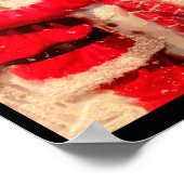 Santa Claus And Snowman In Snowfall  ポスター (角)