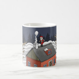 Santa Claus and the little red house コーヒーマグカップ