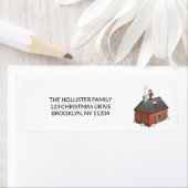 Santa Claus and the little red house ラベル (インサイチュ)