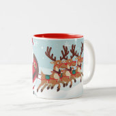 Santa Claus and the reindeer ツートーンマグカップ (正面右)