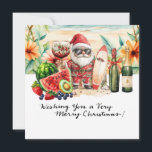 SANTA CLAUS atハワイビーチfor Christmas シーズンカード<br><div class="desc">熱帯の魅力のtouchで暖かい休日の願いを送信！このフェスティバルグリーティングカードリラックスは、美しいハワイアンビーチでサンタクロースの機能を備え、サンタクユニークラスはあなたのクリスマスの挨拶にしゃれているもたらす。中には、愛する人にメリークリスマスと新年を祈る明るいメッセージが入る！休日の島の暖かさを鑑賞する友人や家族に最適。楽園のクリスマスの本質を捉えた楽しいカードで喜びとアロハを広げよう！</div>