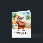 SANTA CLAUS atハワイビーチfor Christmas シーズンカード<br><div class="desc">熱帯の魅力のtouchで暖かい休日の願いを送信！このフェスティバルグリーティングカードリラックスは、美しいハワイアンビーチでサンタクロースの機能を備え、サンタクユニークラスはあなたのクリスマスの挨拶にしゃれているもたらす。中には、愛する人にメリークリスマスと新年を祈る明るいメッセージが入る！休日の島の暖かさを鑑賞する友人や家族に最適。楽園のクリスマスの本質を捉えた楽しいカードで喜びとアロハを広げよう！</div>
