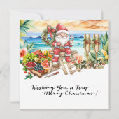 SANTA CLAUS atハワイビーチfor Christmas シーズンカード (正面)