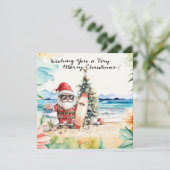 SANTA CLAUS atハワイビーチfor Christmas シーズンカード (スタンド正面)