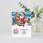 SANTA CLAUS atハワイビーチfor Christmas シーズンポストカード (スタンド正面)