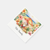 SANTA CLAUS atハワイビーチfor Christmas スタンダードカクテルナプキン (角)