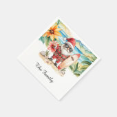 SANTA CLAUS atハワイビーチfor Christmas スタンダードカクテルナプキン (角)