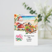 SANTA CLAUS atハワイビーチfor Christmas ポストカード (スタンド正面)