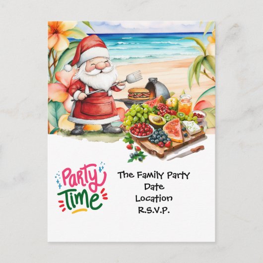 SANTA CLAUS atハワイビーチfor Christmas ポストカード (正面)