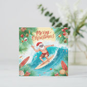 SANTA CLAUS at Hawaii Beach for Christmas シーズンカード (スタンド正面)