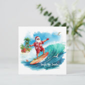 SANTA CLAUS  at Hawaii Beach for Christmas シーズンカード (スタンド正面)