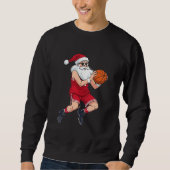 Santa Claus Baller Hoops Christmas スウェットシャツ (正面)