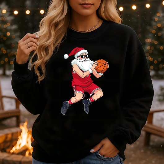 Santa Claus Baller Hoops Christmas スウェットシャツ