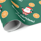 Santa Claus basketball player cartoon Christmas ラッピングペーパー (ロールコーナー)