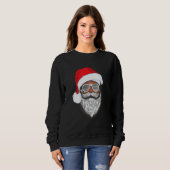 Santa Claus Black Xmas Santa Afro African American スウェットシャツ (正面フル)