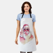Santa Claus Blowing Bubble Gum Pink Sunglasses  エプロン (着用した状態)