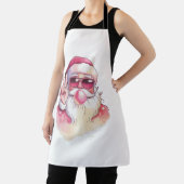 Santa Claus Blowing Bubble Gum Pink Sunglasses  エプロン (インサイチュ)