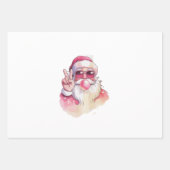 Santa Claus Blowing Bubble Gum Pink Sunglasses ラッピングペーパーシート (正面)