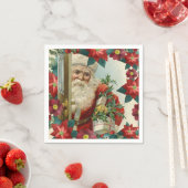 Santa Claus bringing gifts and presents スタンダードカクテルナプキン (インサイチュ)