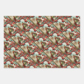 Santa Claus bringing gifts and presents ラッピングペーパーシート (正面)