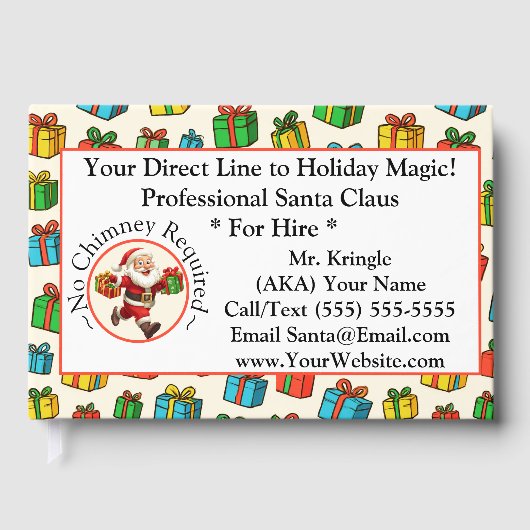 Santa Claus Business Card Holiday Magic ゲストブック (正面)