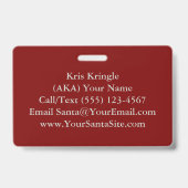 Santa Claus Business Card Jesus Is The Reason バッジ (裏面)