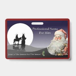 Santa Claus Business Card Jesus Is The Reason バッジ