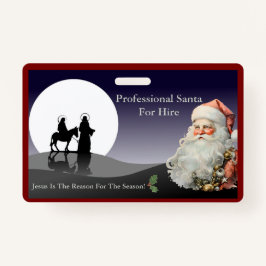 Santa Claus Business Card Jesus Is The Reason バッジ