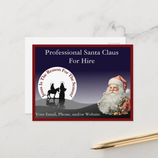 Santa Claus Business Card Postcard ポストカード (正面/裏面インサイチュ)