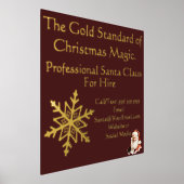 Santa Claus Business Card Print Gold  箔ポスター (レイダウン)