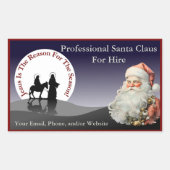 Santa Claus Business Card Stickers 長方形シール (正面)
