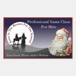 Santa Claus Business Card Stickers 長方形シール