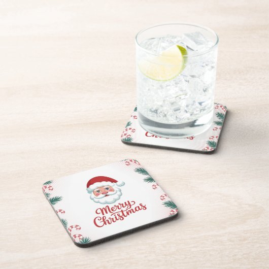 Santa Claus Candy Canes Plastic Coaster Set コースター (右側)