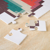 Santa Claus, cat stealing star, Pixel Art ジグソーパズル (側面)